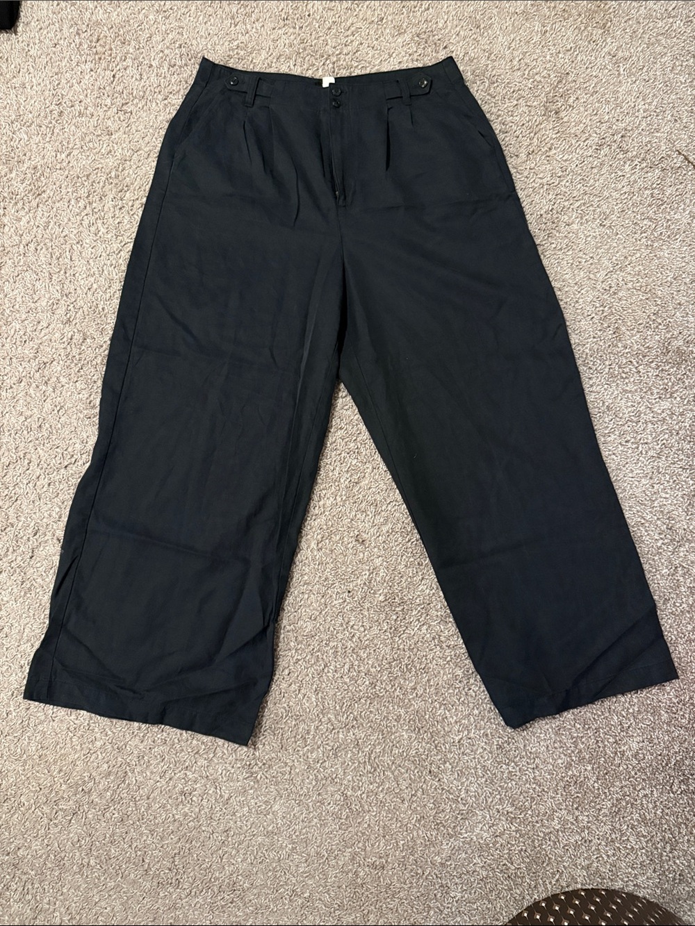 Madewell Black Wide-Leg Trousers